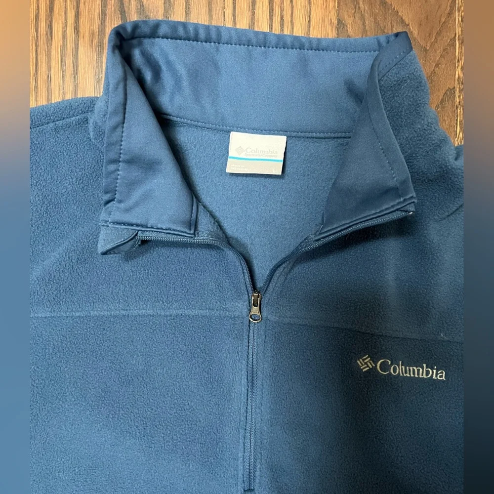 NWOT Columbia Women’s Blue Fleece Overlay ¼ Zip Pullover Size Large